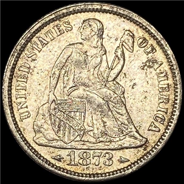 1873 Arrows Seated Liberty Dime CLOSELY UNC