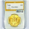 Image 1 : 1908 $20 Gold Double Eagle PGA - MS66+
