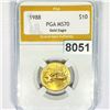 Image 1 : 1988 $10 Gold Eagle PGA - MS70