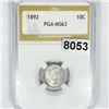 Image 1 : 1892 Barber Dime PGA - MS63