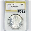 Image 1 : 1878 8TF Morgan Silver Dollar PGA - MS63+