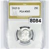 Image 1 : 1937-D Washington Silver Quarter PGA - MS65