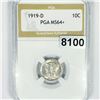 Image 1 : 1919-D Mercury Dime PGA - MS64+
