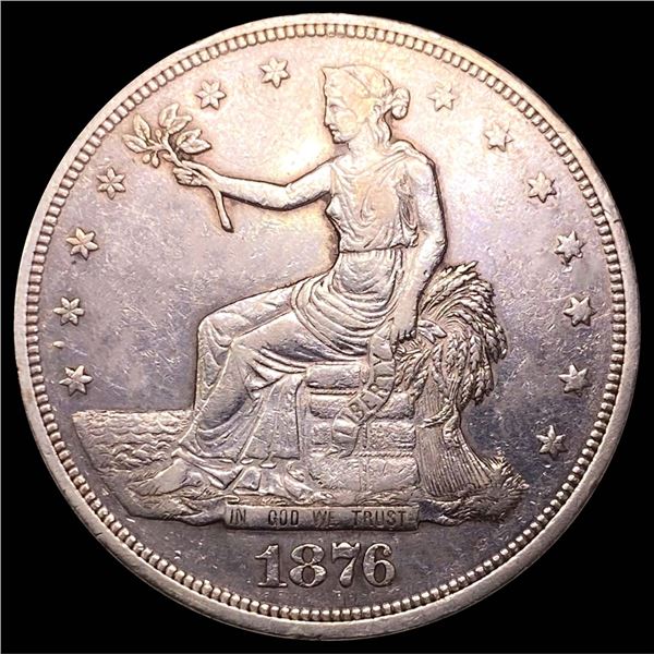 1876 Silver Trade Dollar NEARLY UNCIRCULATED