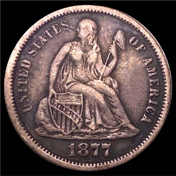 1877-CC Seated Liberty Dime ABOUT UNCIRCULATED