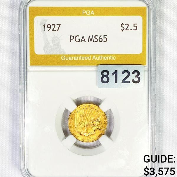 1927 $2.50 Gold Quarter Eagle PGA - MS65