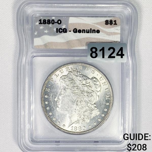 1880-O Morgan Silver Dollar ICG - Genuine
