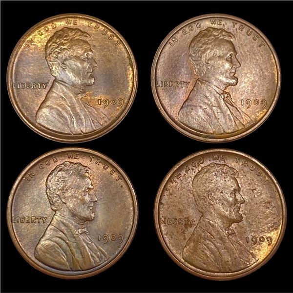 (4) 1909 VDB Wheat Cents UNCIRCULATED