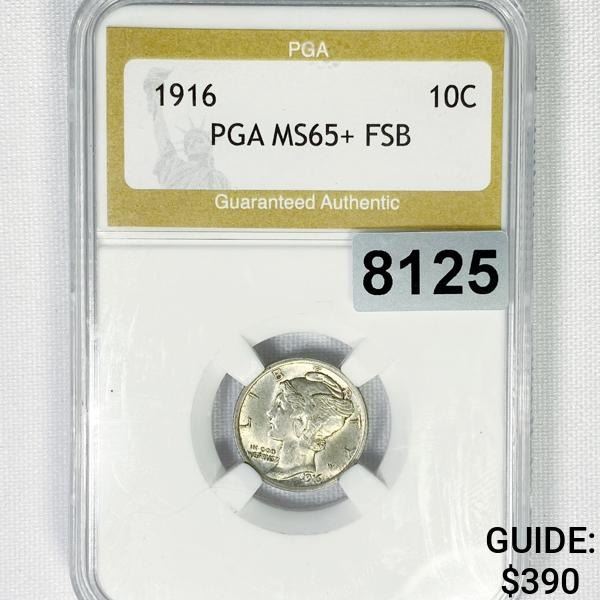 1916 Mercury Dime PGA - MS65+ FSB