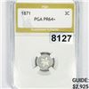 Image 1 : 1871 Silver Three Cent PGA - PR64+