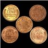 Image 2 : (5) Wheat Cents UNCIRCULATED
