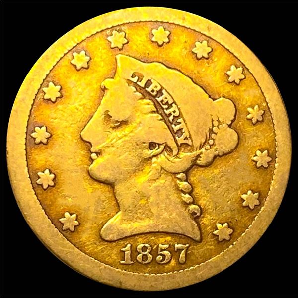 1857-S $2.50 Gold Quarter Eagle NICELY CIRCULATED