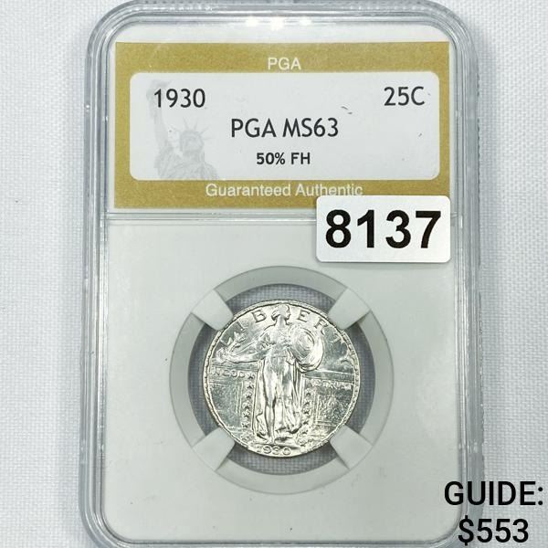 1930 Standing Liberty Quarter PGA - MS63 50% FH