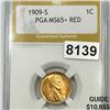 Image 1 : 1909-S Wheat Cent PGA - MS65+ RD