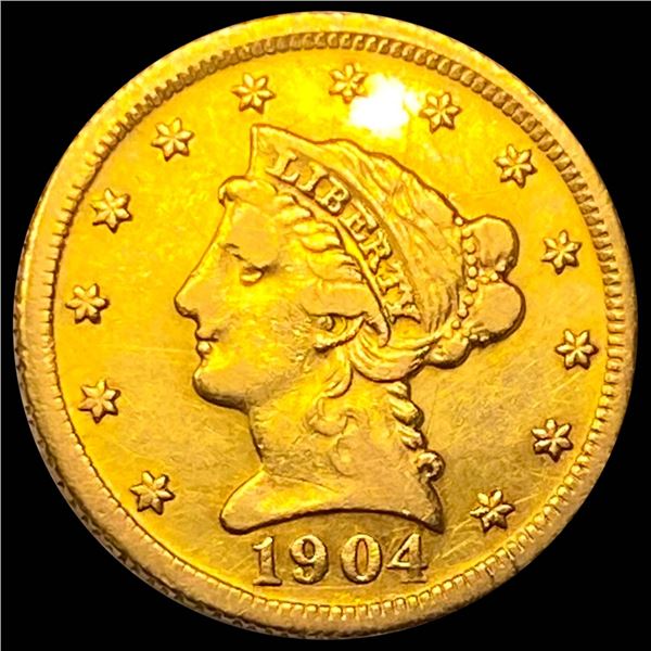 1904 $2.50 Gold Quarter Eagle NEARLY UNCIRCULATED