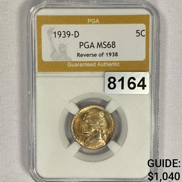 1939-D Rev 38 Jefferson Nickel PGA - MS68