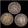 Image 1 : (3) Seated Liberty Half Dimes LIGHTLY CIRCULATED