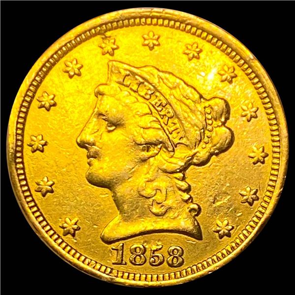 1858 $2.50 Gold Quarter Eagle ABOUT UNCIRCULATED