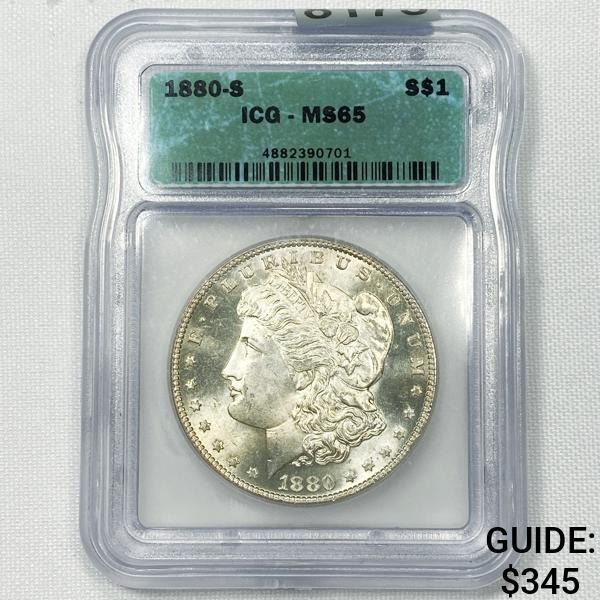 1880-S Morgan Silver Dollar ICG - MS65