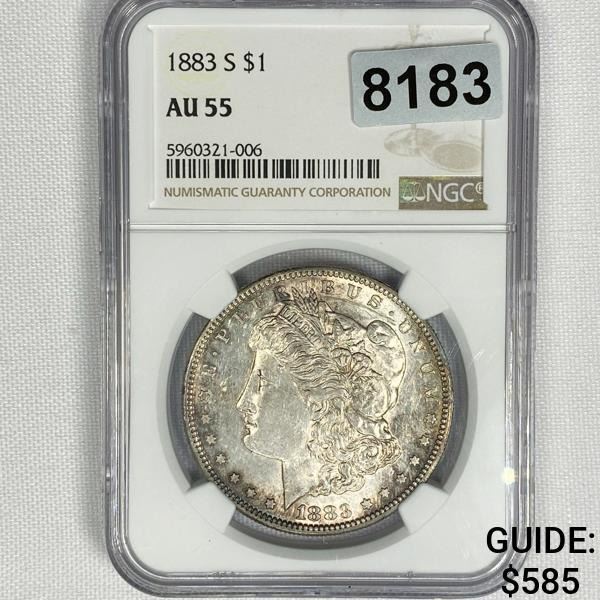1883-S Morgan Silver Dollar NGC - AU55