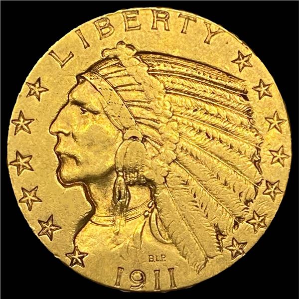 1911-S $5 Gold Half Eagle ABOUT UNCIRCULATED