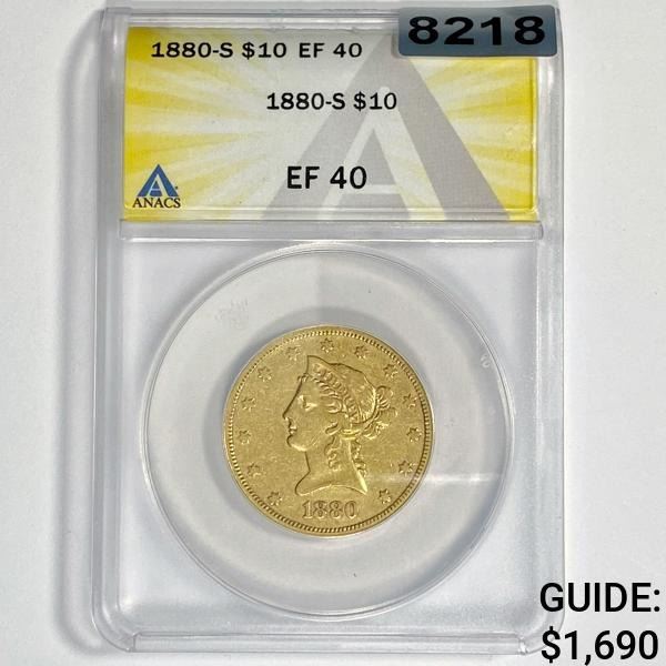 1880-S $10 Gold Eagle ANACS - EF40