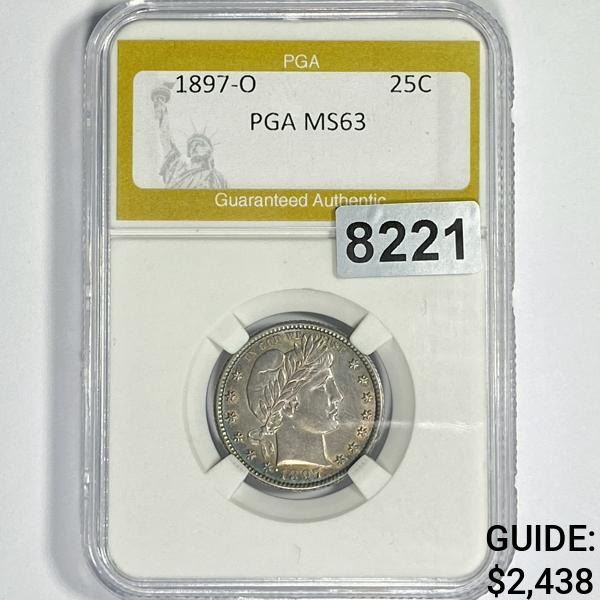 1897-O Barber Quarter PGA - MS63