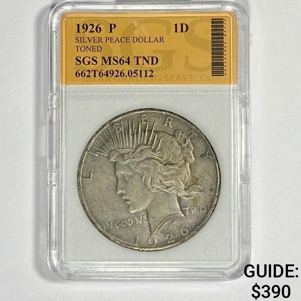 1926 Silver Peace Dollar SGS - MS64 TND