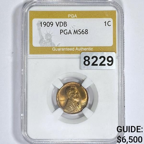 1909 VDB Wheat Cent PGA - MS68