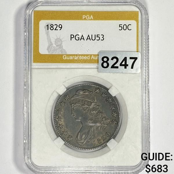 1829 Capped Bust Half Dollar PGA - AU53