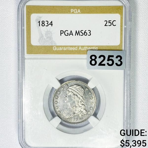 1834 Capped Bust Quarter PGA - MS63