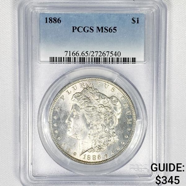 1886 Morgan Silver Dollar PCGS - MS65
