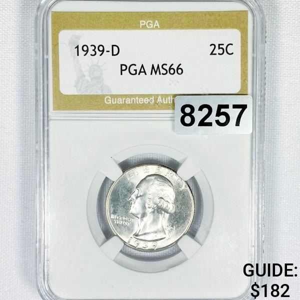 1939-D Washington Silver Quarter PGA - MS66