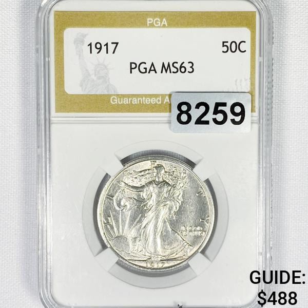 1917 Walking Liberty Half Dollar PGA - MS63