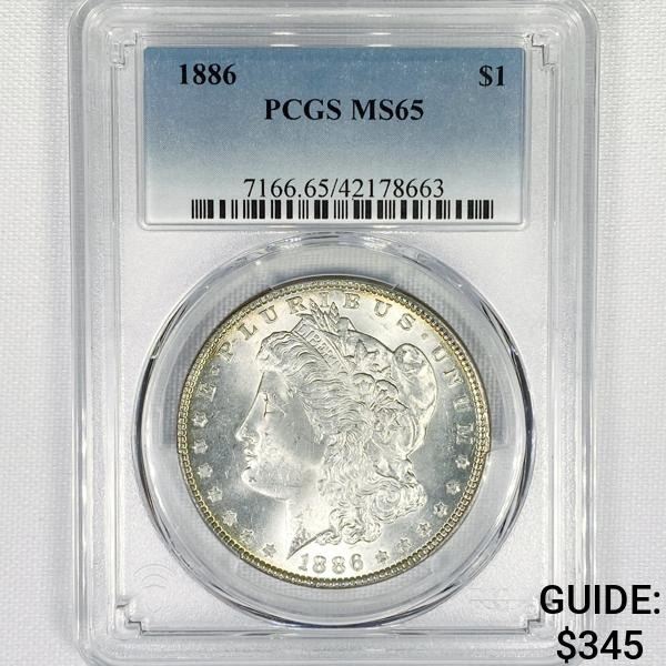 1886 Morgan Silver Dollar PCGS - MS65
