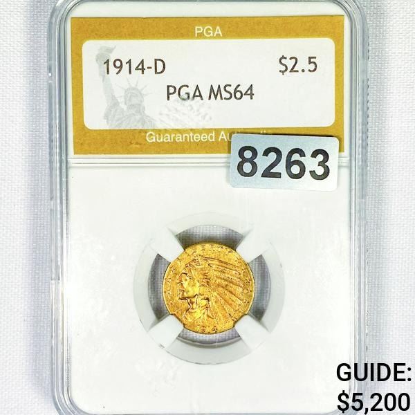 1914-D $2.50 Gold Quarter Eagle PGA - MS64