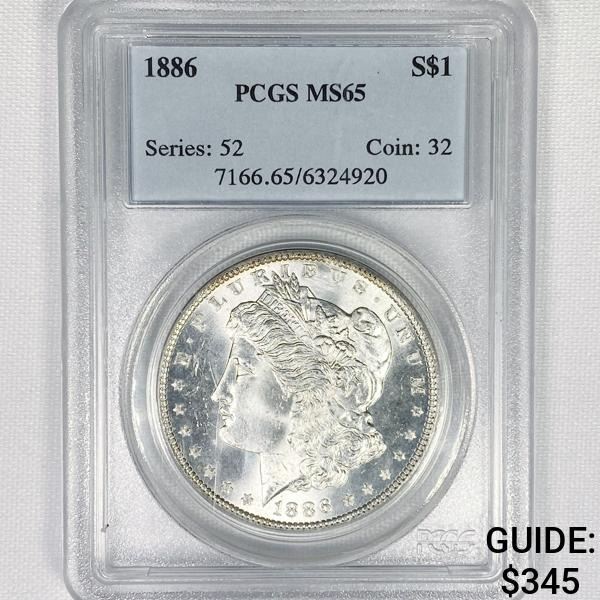1886 Morgan Silver Dollar PCGS - MS65
