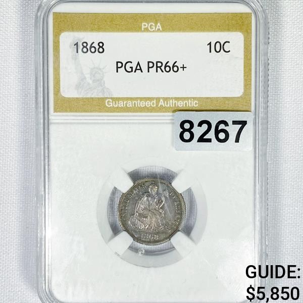 1868 Seated Liberty Dime PGA - PR66+