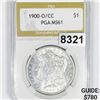 Image 1 : 1900-O/CC Morgan Silver Dollar PGA - MS61