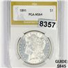 Image 1 : 1891 Morgan Silver Dollar PGA - MS64