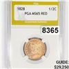 Image 1 : 1828 Classic Head Half Cent PGA - MS65 RED