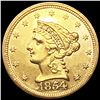 Image 1 : 1854 $2.50 Gold Quarter Eagle UNCIRCULATED