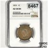Image 1 : 1853 Large Cent NGC - AU58BN