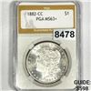 Image 1 : 1882-CC Morgan Silver Dollar PGA - MS63+