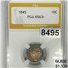 Image 1 : 1845 Seated Liberty Dime PGA - MS63+