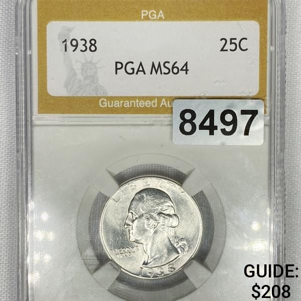 1938 Washington Silver Quarter PGA - MS64