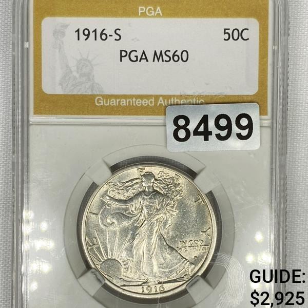 1916-S Walking Liberty Half Dollar PGA - MS60