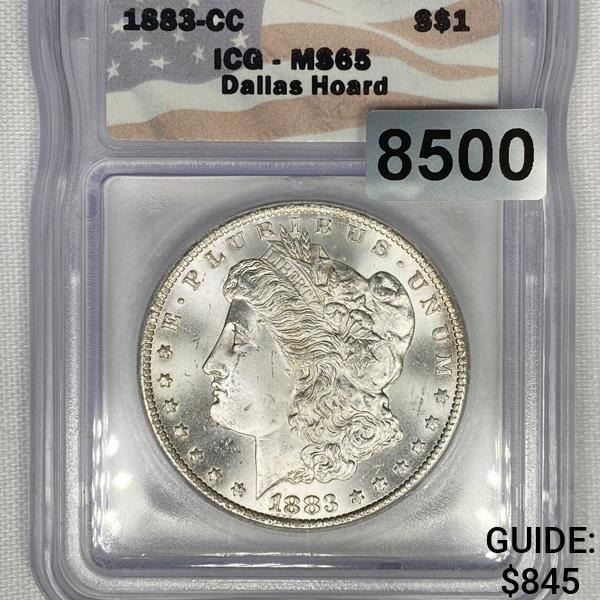 1883-CC Dallas Hoard Morgan Silver Dollar ICG -