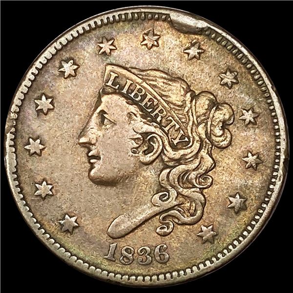1836 Large Cent ABOUT UNCIRCULATED