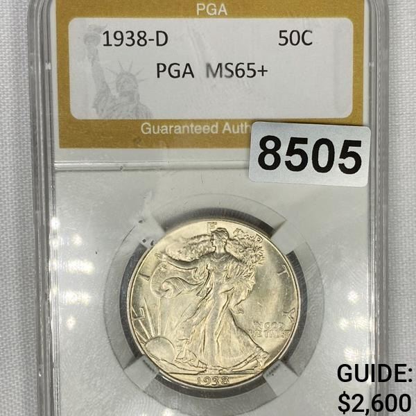 1938-D Walking Liberty Half Dollar PGA - MS65+